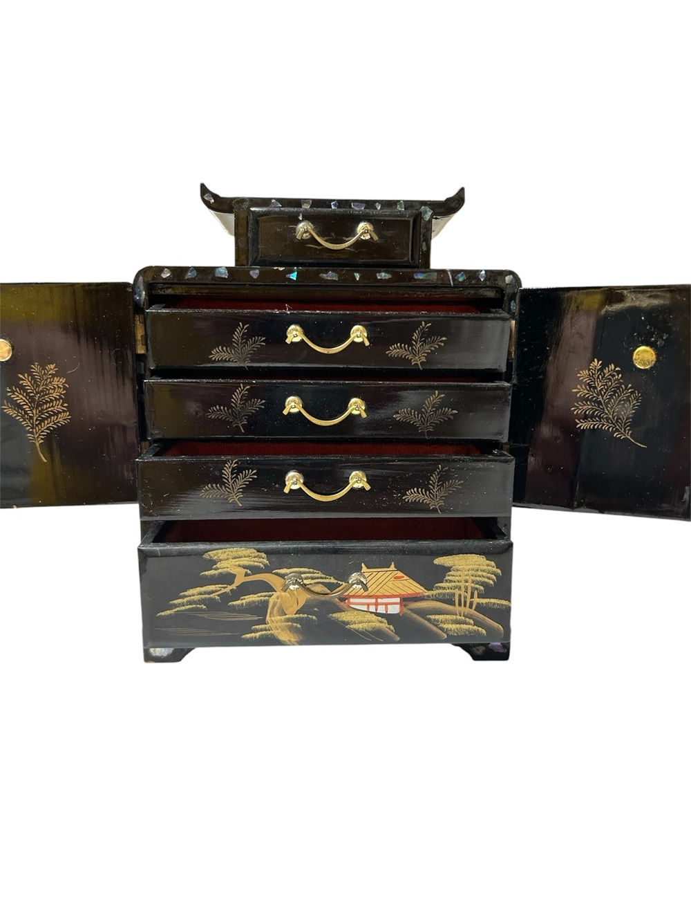 Vintage Asian jewelry chest